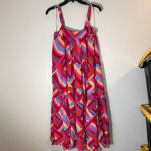 Abel the Label Colorful‎ Tiered Midi Dress Size S